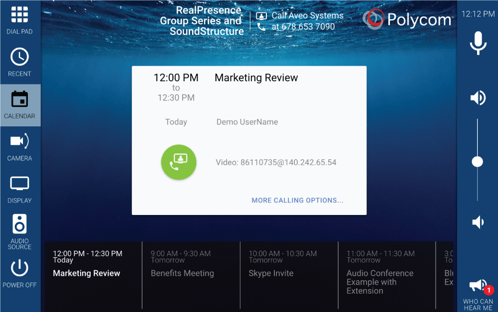 Mira Connect controls Polycom conference equipment