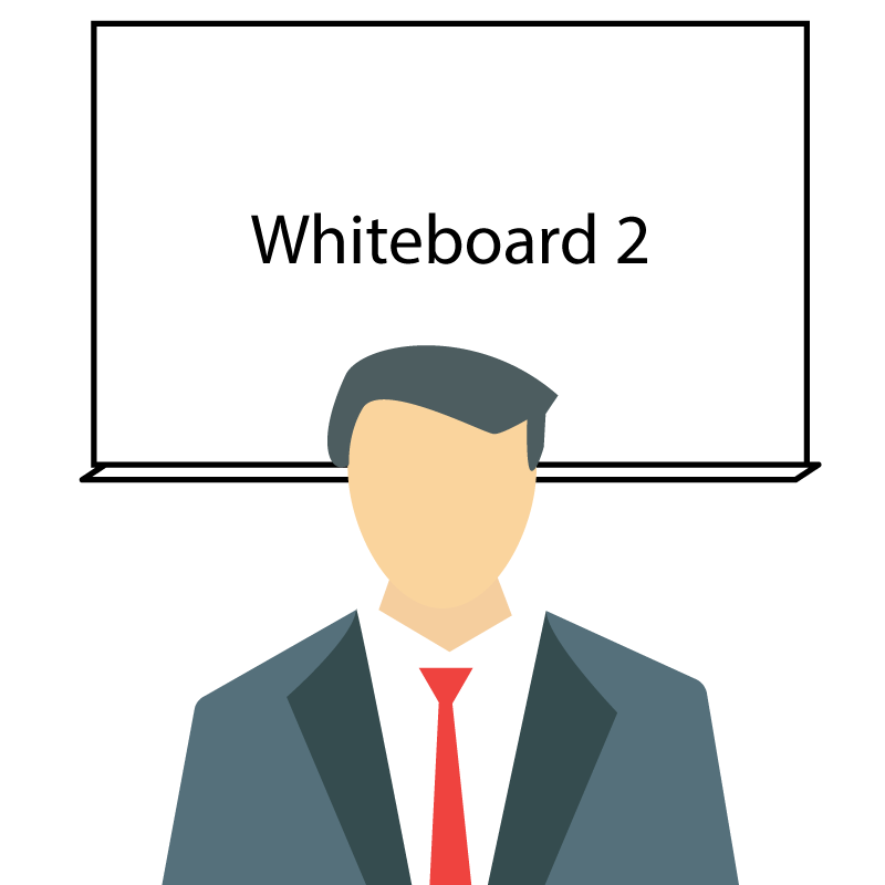 Instructor in front of whiteboard