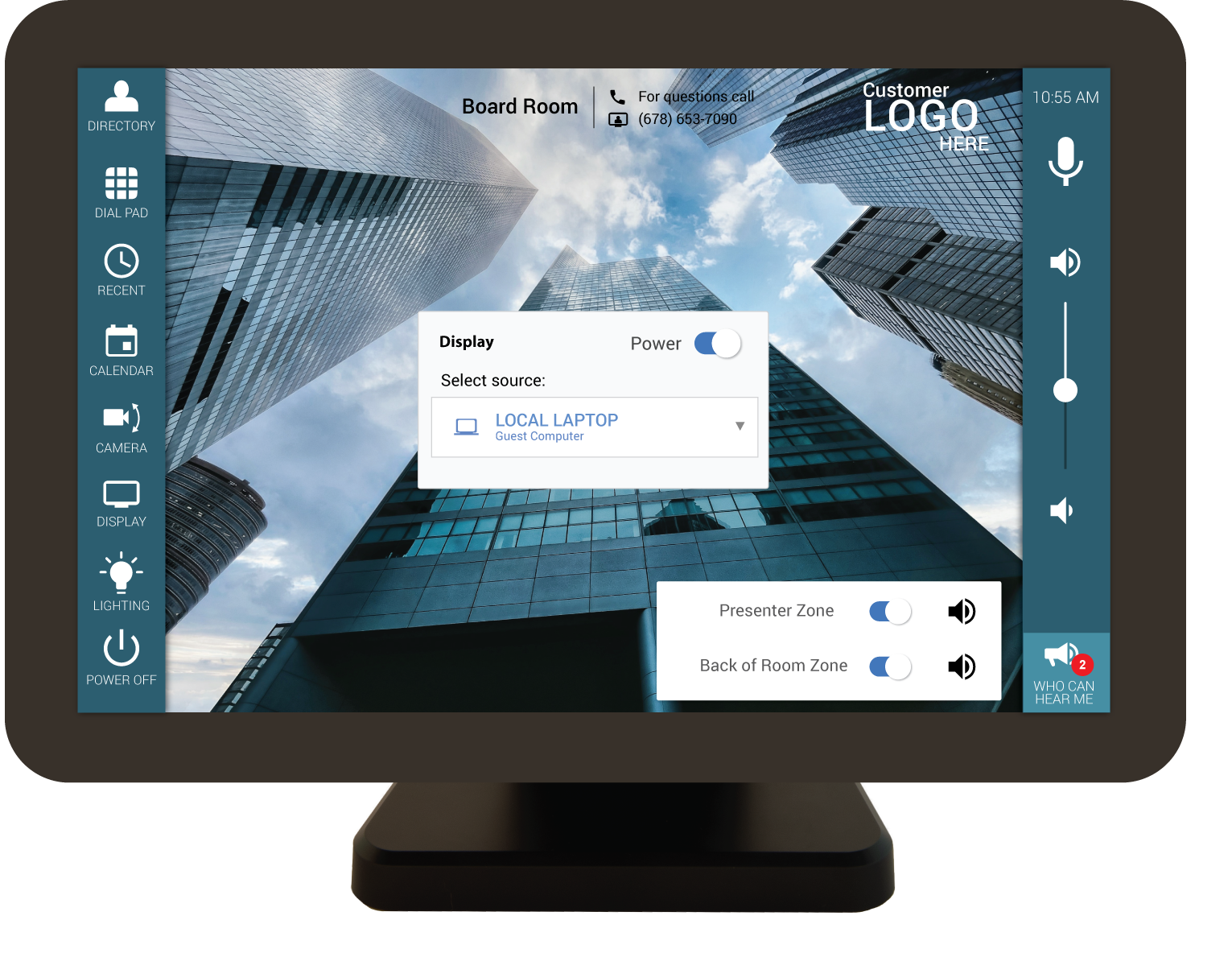Mira Connect user interface to control audio