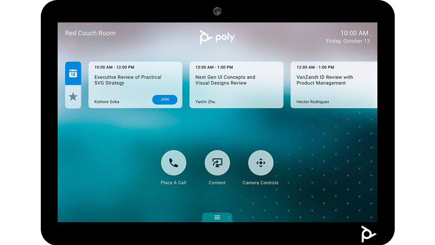 easily access Mira Connect AV controls on Poly TC10 or TC8 touch controllers